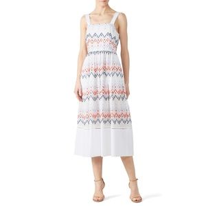 Sabina Musayev Embroidered Midi Fiji Dress